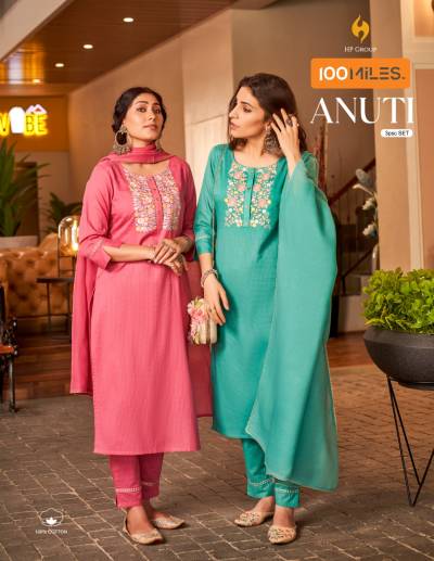 Anuti By 100 Miles Fancy Cotton Readymade Salwar Kameez Collection
